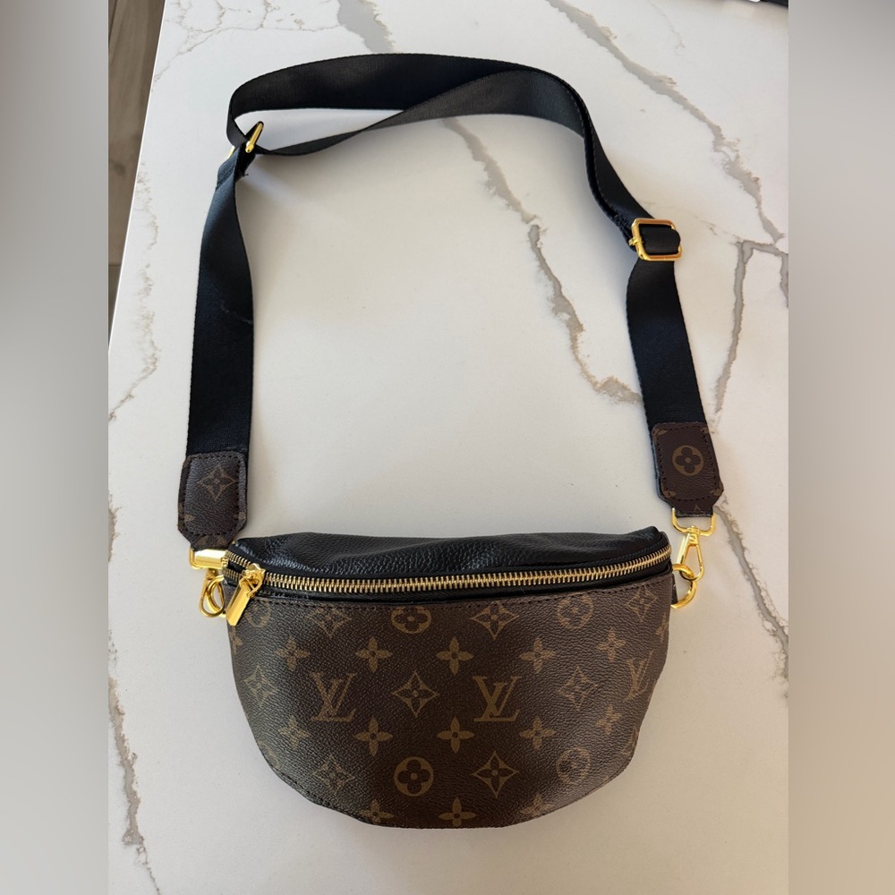 NEW- Repurposed Bum Bag Brown Monogram Satchel